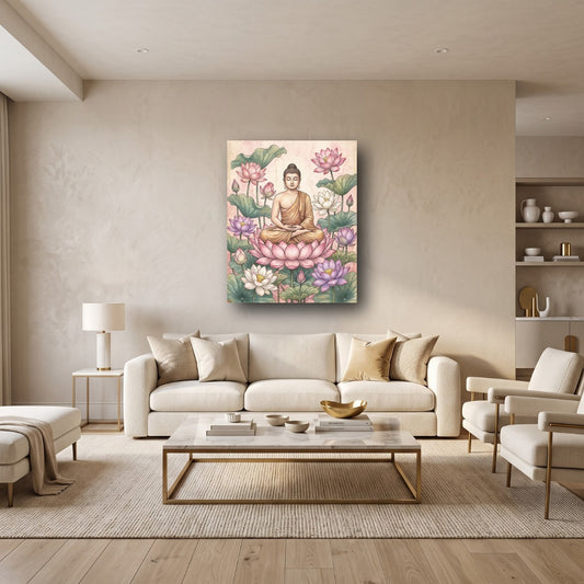 Serene Buddha Canvas Wall Art - Home View