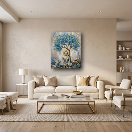 Zen Buddha Canvas Wall Art - Home View