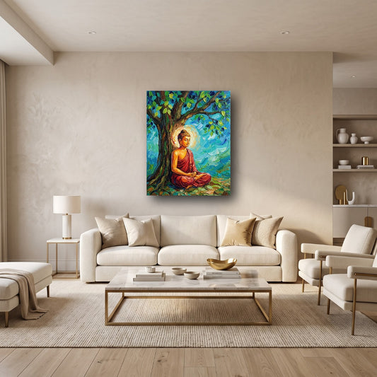Serene Buddha Canvas Wall Art - Home View
