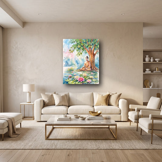Serene Buddha Canvas Wall Art - Home View