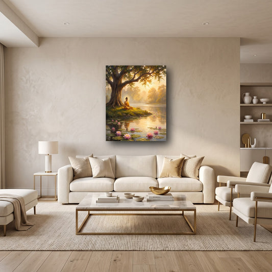 Serene Buddha Canvas Wall Art - Home View