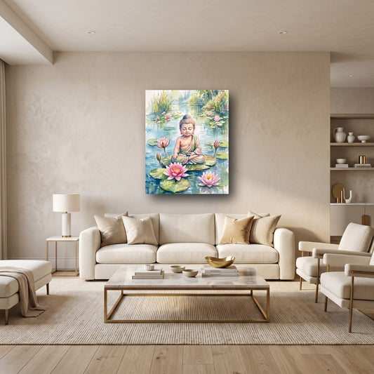 Serene Buddha Canvas Wall Art - Home View