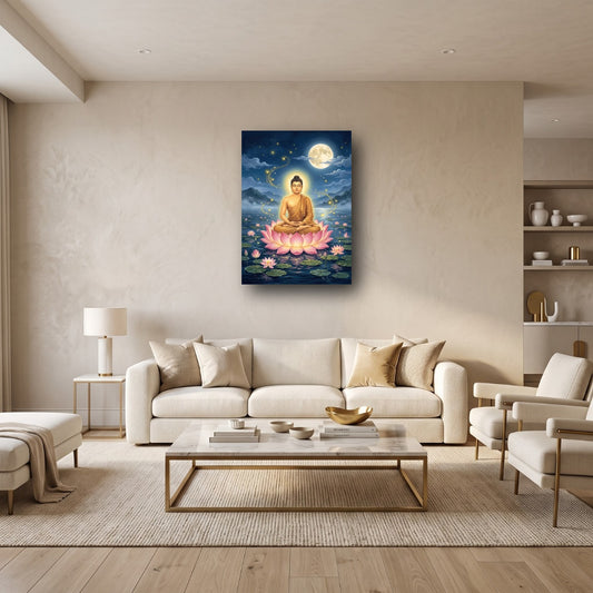 Serene Buddha Canvas Wall Art - Home View