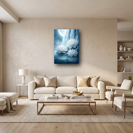 Serene Lotus Canvas Wall Art - Home View