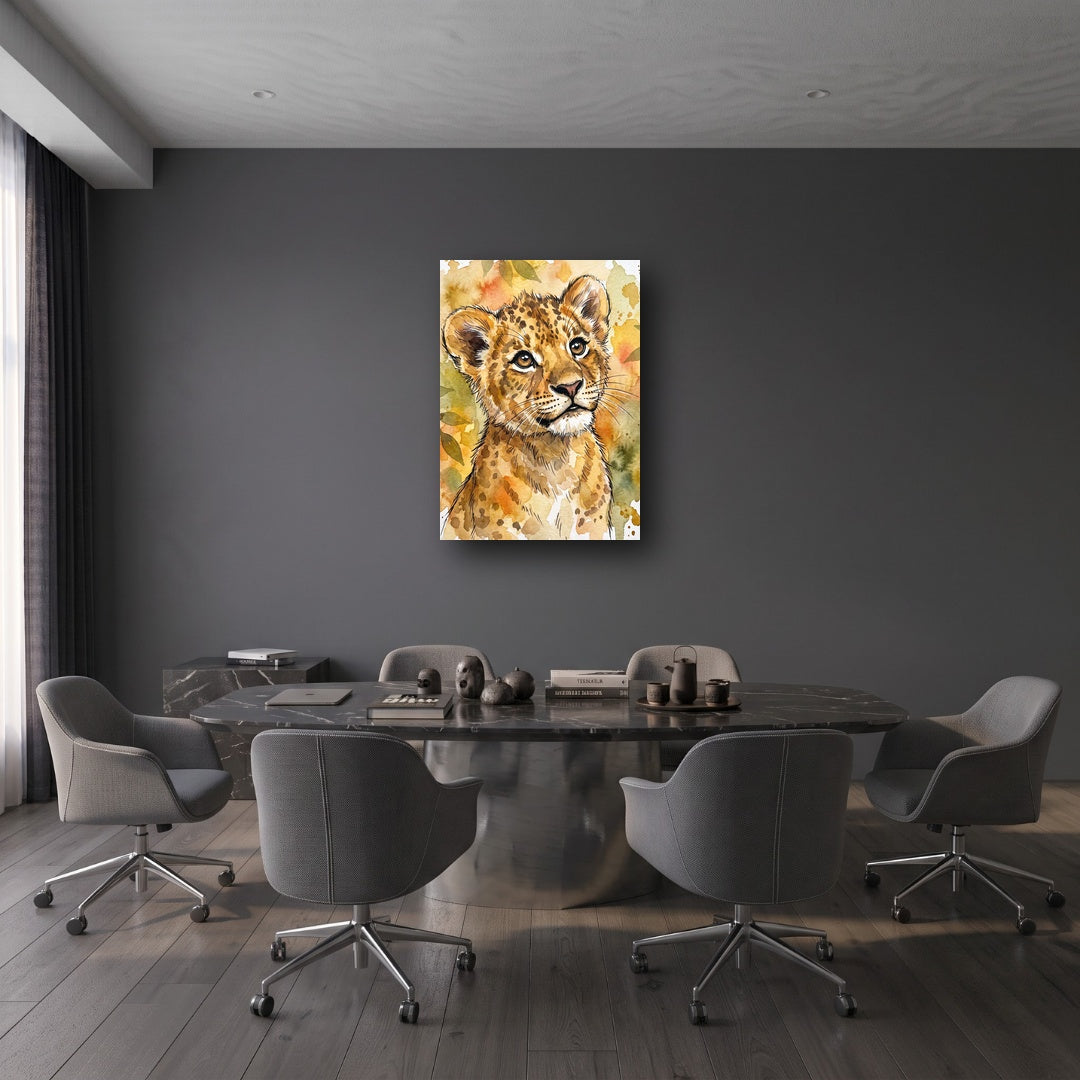 Charming Cub Canvas Wall Art - Office View
