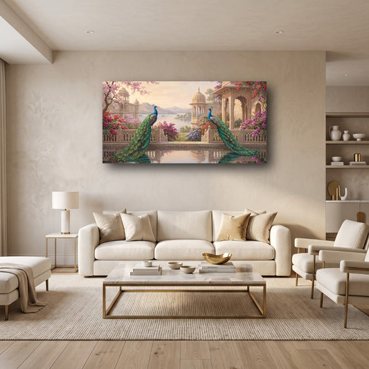 Palace Peacocks Canvas Wall Art - Home View