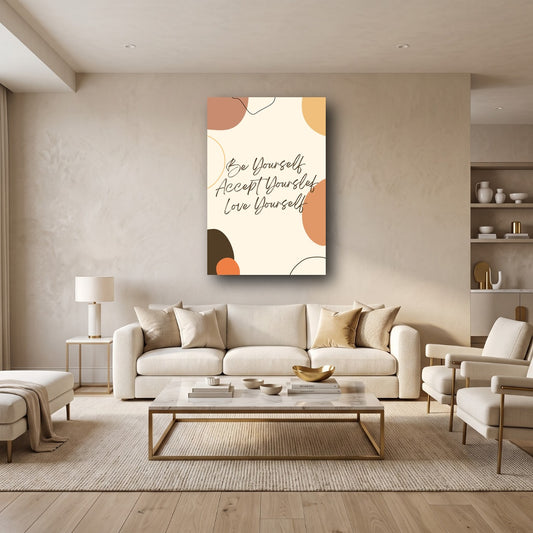 Be Yourself Abstract Quote Canvas Wall Art - Home View