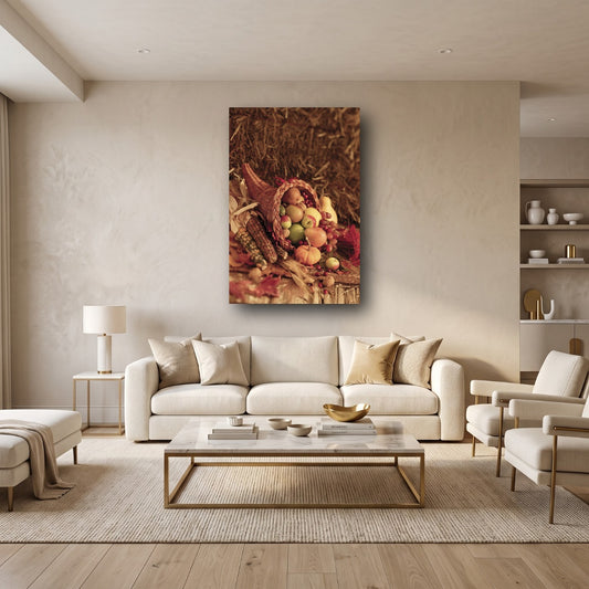 Abundance Horn Canvas Wall Art - Home View