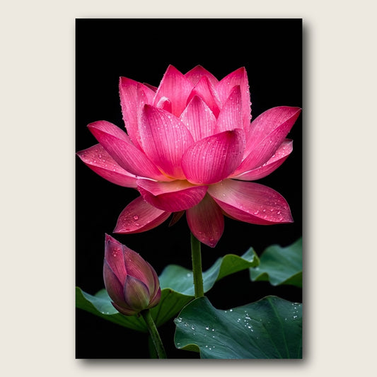 Pink Lotus Flower Canvas Wall Art - Plain View