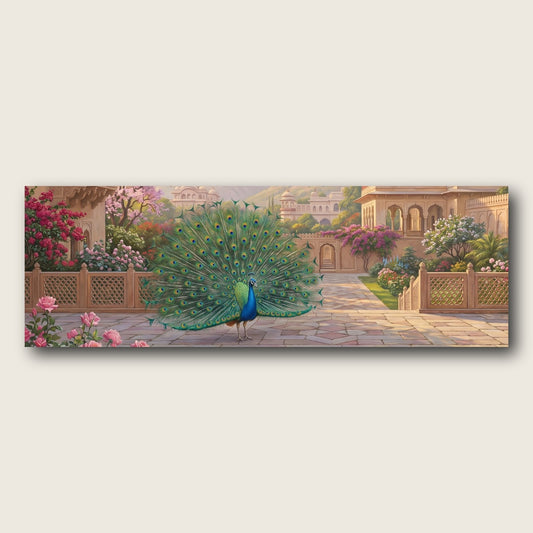 Royal Peacock Canvas Wall Art - Plain View