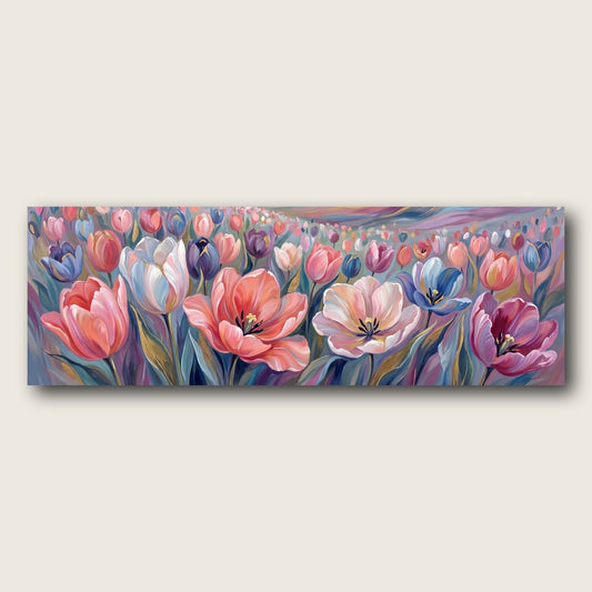 Tulip Meadow Canvas Wall Art - Plain View