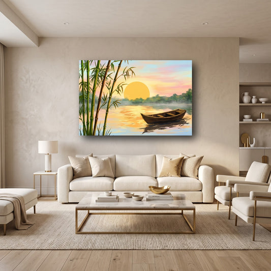 Serene Sunrise Canvas Wall Art - Home View