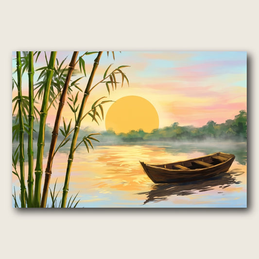 Serene Sunrise Canvas Wall Art - Plain View