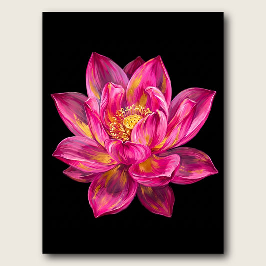 Vibrant Lotus Canvas Wall Art - Plain View