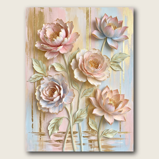 Blooming Serenity Floral Canvas Wall Art - Plain View