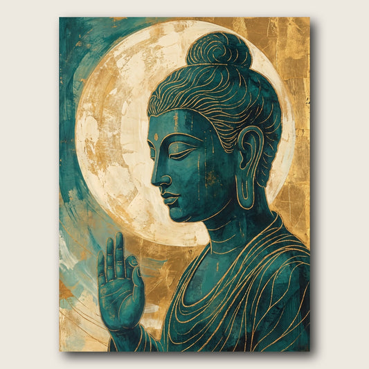 Golden Buddha Canvas Wall Art - Plain View