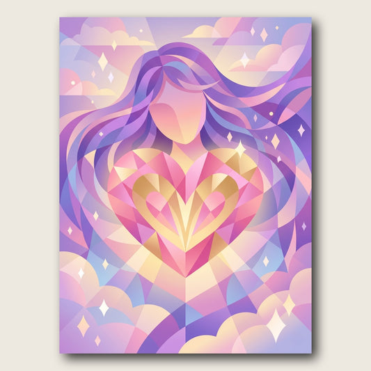 Radiant Cosmic Heart Canvas Wall Art - Plain View