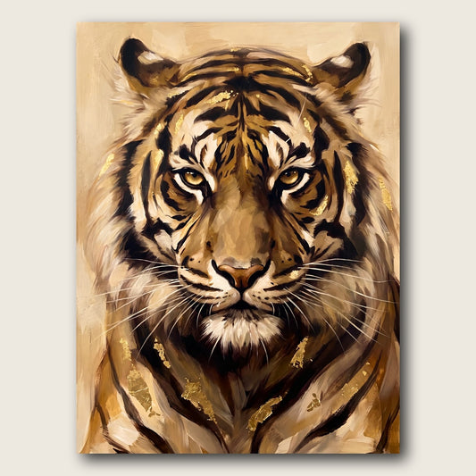 Golden Tiger Canvas Wall Art - Plain View