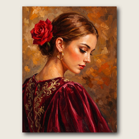 Spanish Rose Canvas Wall Art - Plain View
