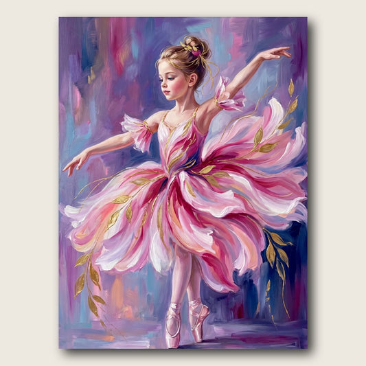 Little Ballerina in Pink Canvas Wall Art - Plain View