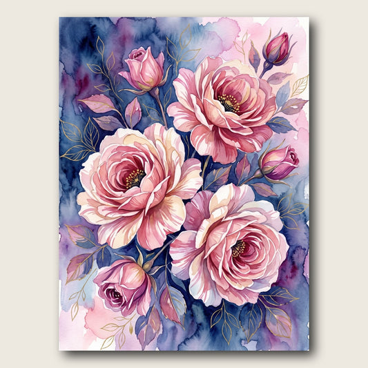 Enchanting Rose Bloom Canvas Wall Art - Plain View
