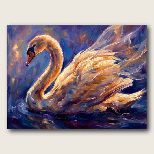 Graceful Swan Canvas Wall Art - Plain View