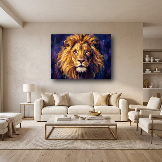 Majestic Lion Canvas Wall Art - Home View