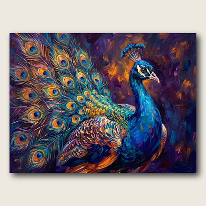 Vibrant Peacock Canvas Wall Art - Plain View