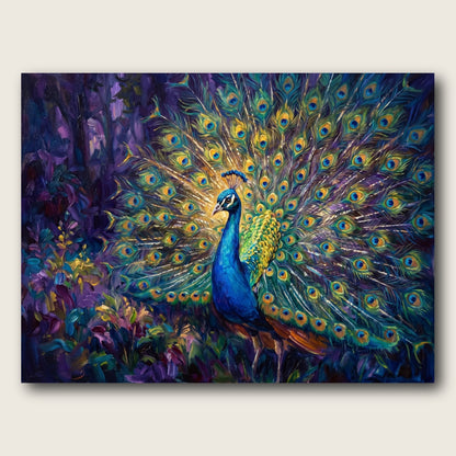 Majestic Peacock Canvas Wall Art - Plain View