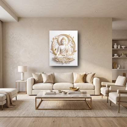Golden Buddha Canvas Wall Art - Home View