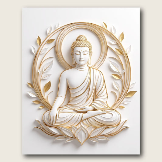 Golden Buddha Canvas Wall Art - Plain View