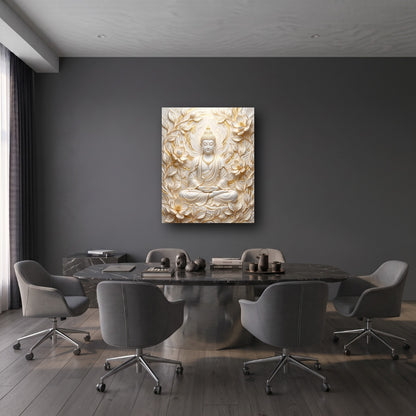 Golden Buddha Canvas Wall Art - Office View