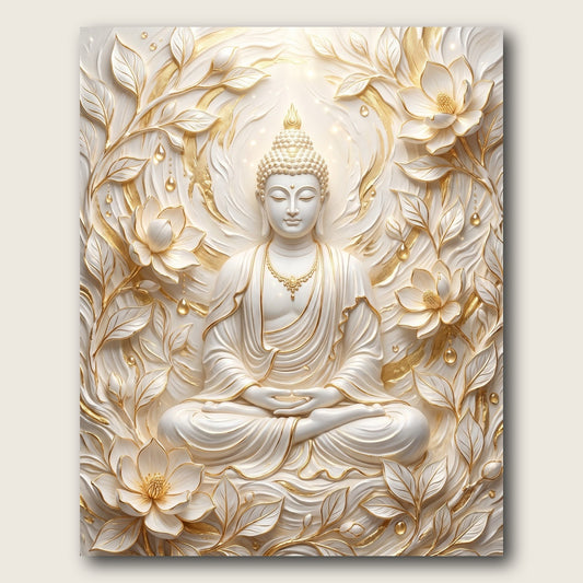 Golden Buddha Canvas Wall Art - Plain View