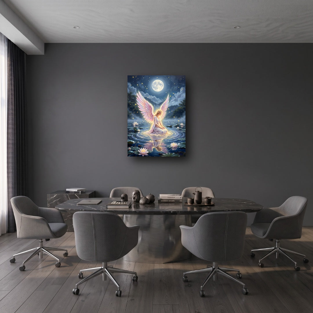 Celestial Angel Canvas Wall Art - Office View
