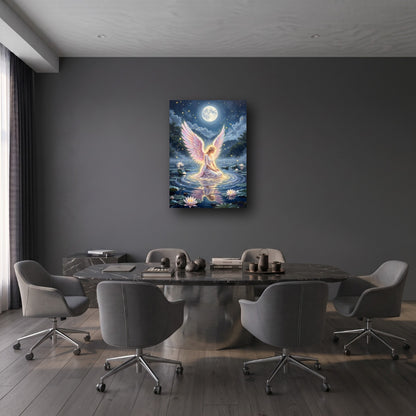 Celestial Angel Canvas Wall Art - Office View