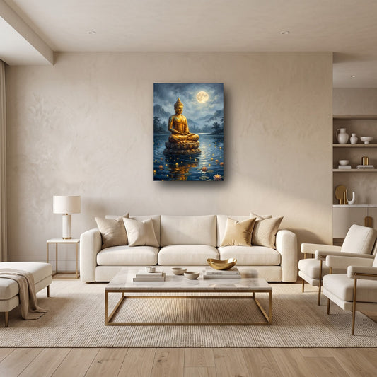 Serene Buddha Canvas Wall Art - Home View